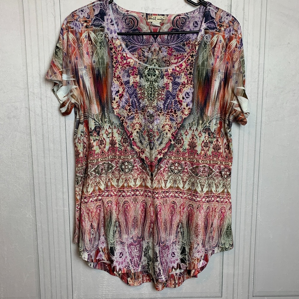 World Unity Colorful Studded Blouse